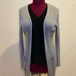 Faded Glory | Grey Knee Length Cardigan L 🐘